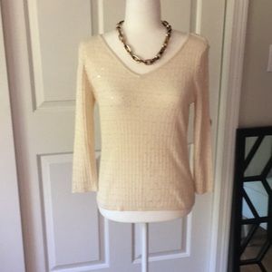 Ann Taylor V-neck baby cable-knit sweater